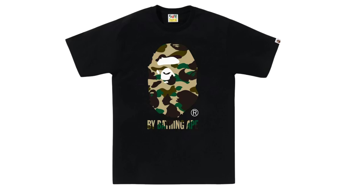 BAPE Camo Big Ape Head Tee Black Green Camo