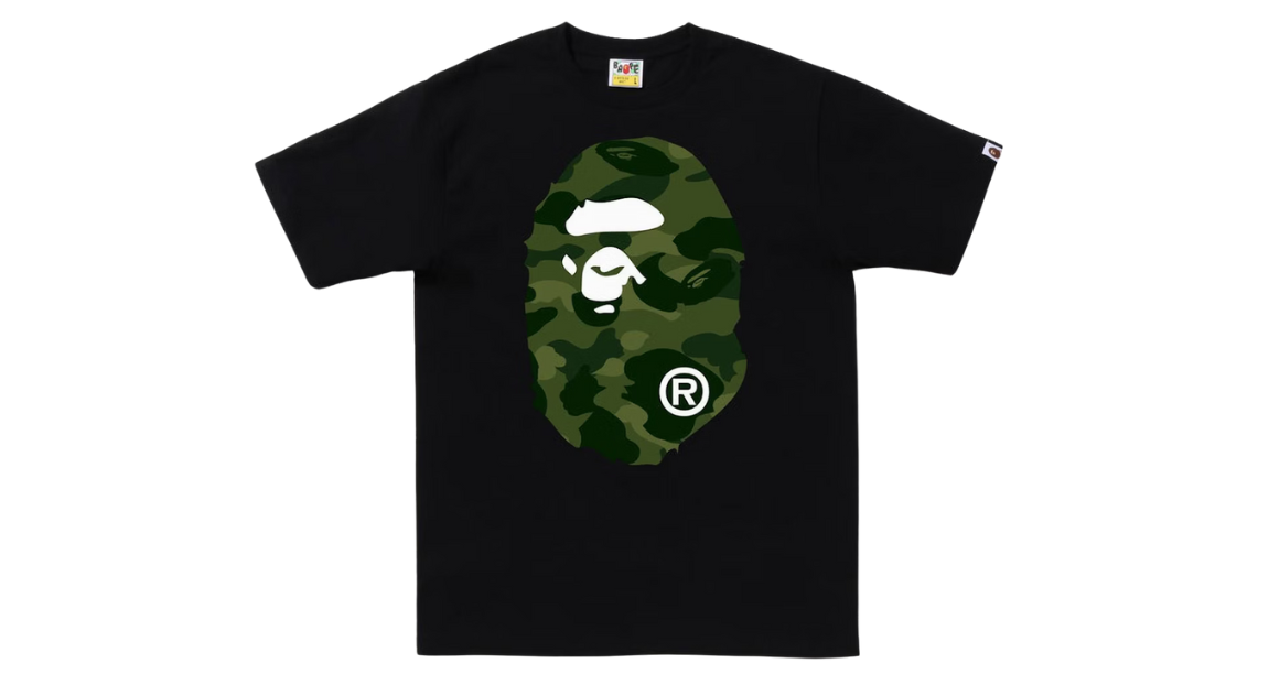 Bape Camo Ape Head Tee Black Green