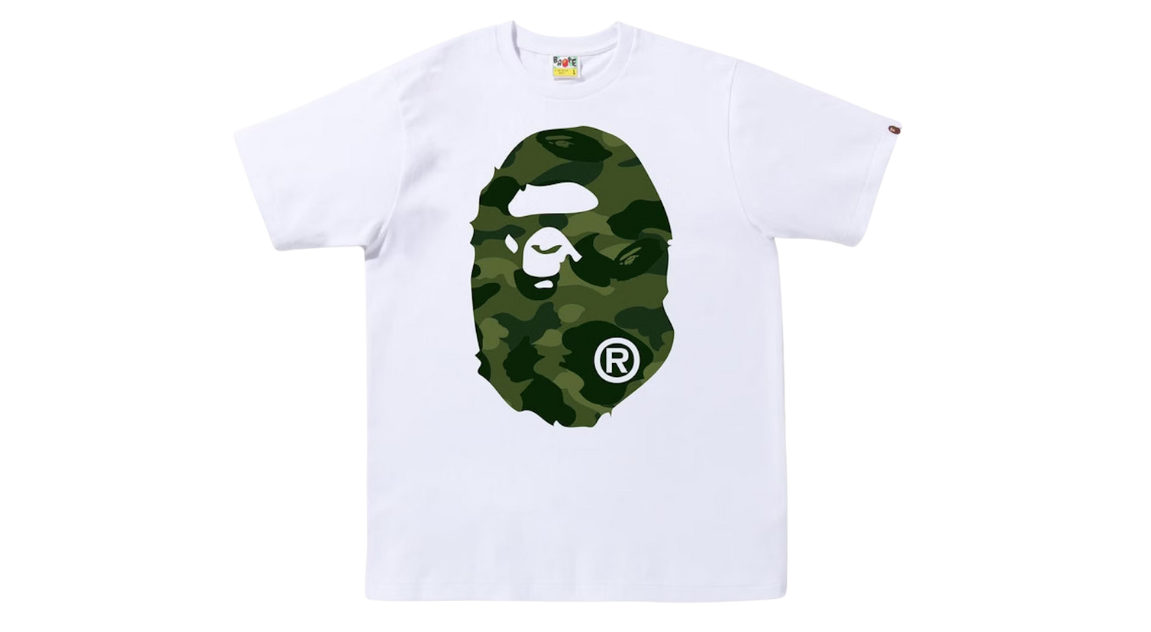 Bape Camo Ape Head Tee White Green